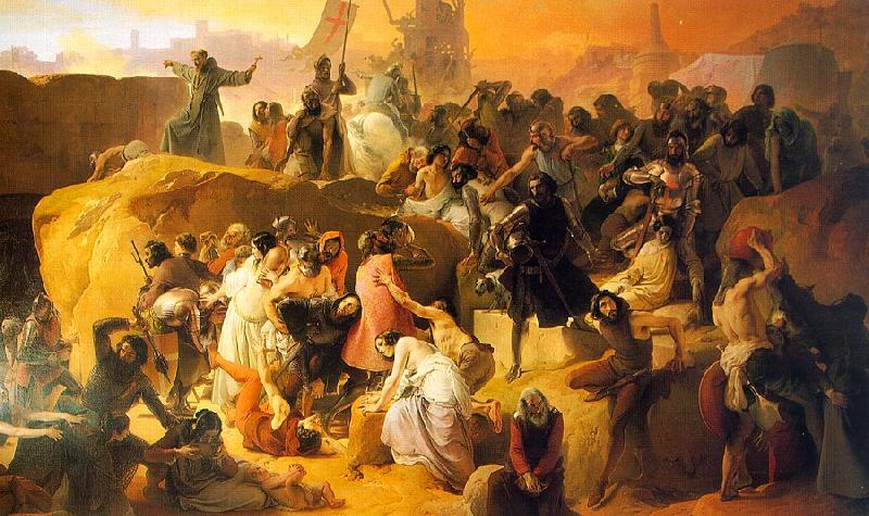 Francesco Hayez Crusaders Thirsting near Jerusalem Sweden oil painting art